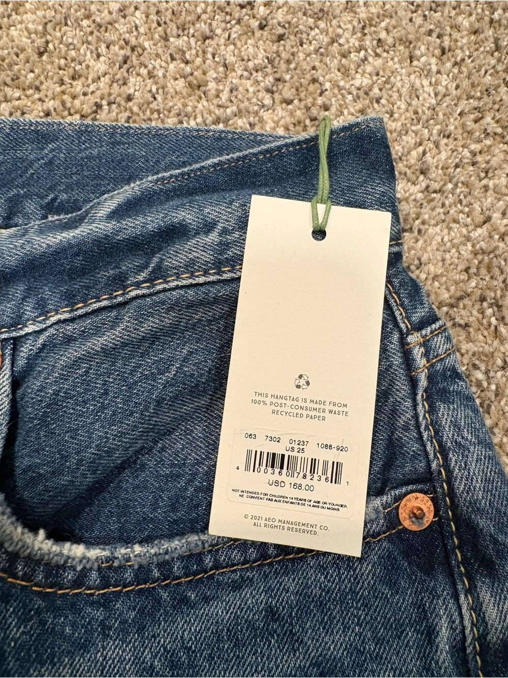 AE77 American Eagle The Western Jean NWT size 25 - Picture 4 of 5